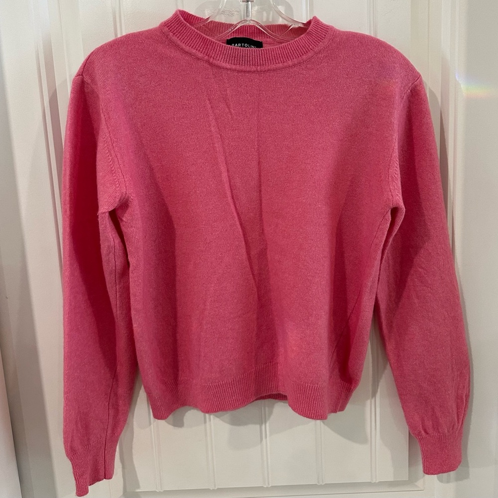 Bartolini Vibrant Pink Crew Neck Wool Cashmere Sweater